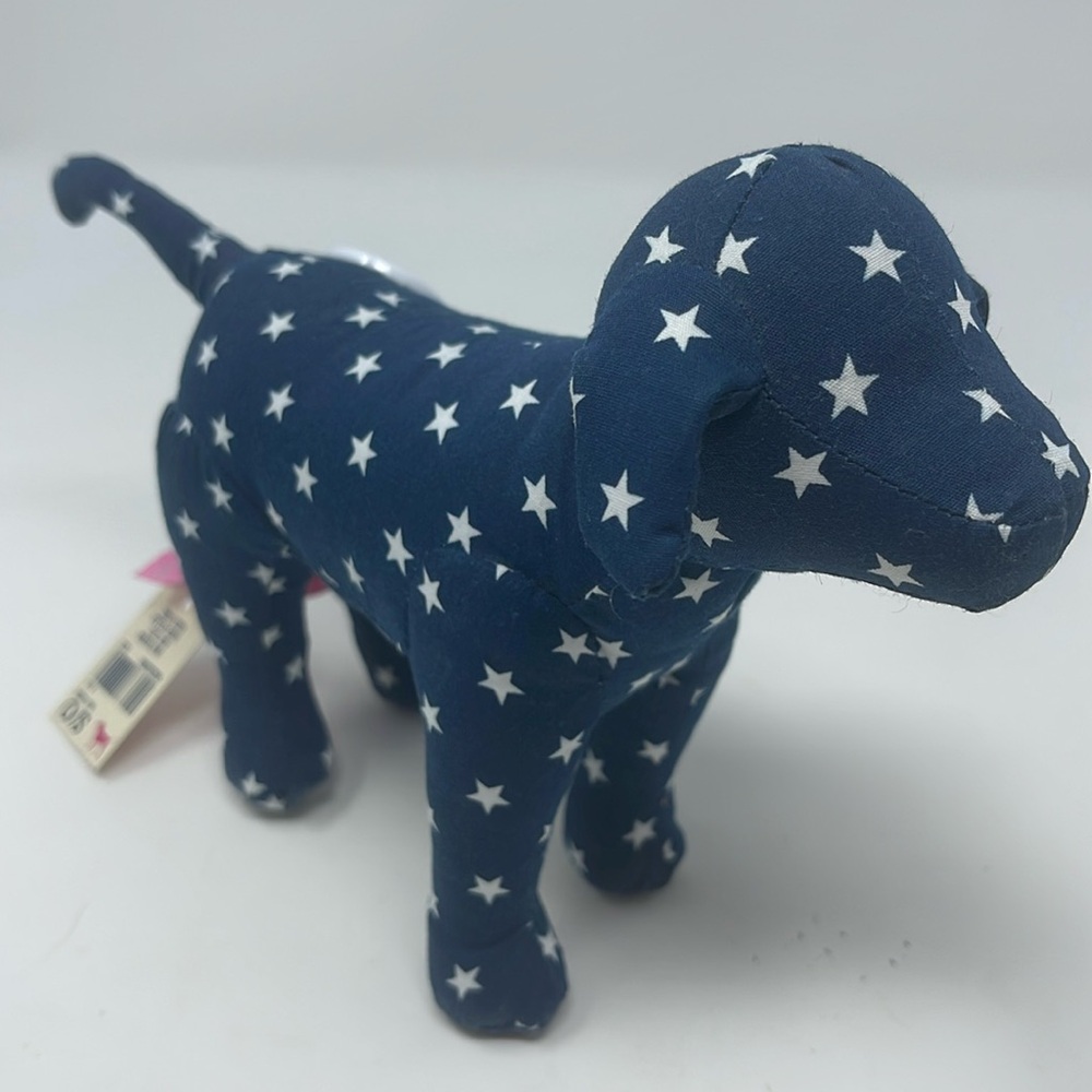 VICTORIA SECRET/VS/PINK: Blue Plush Dog with White Stars; Stuffed Animal NEW